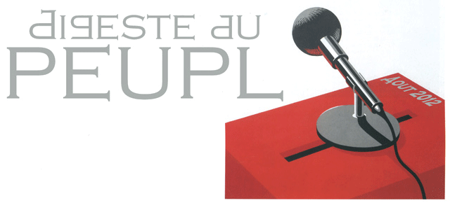 Lire le digeste du peupl (août 2012)
